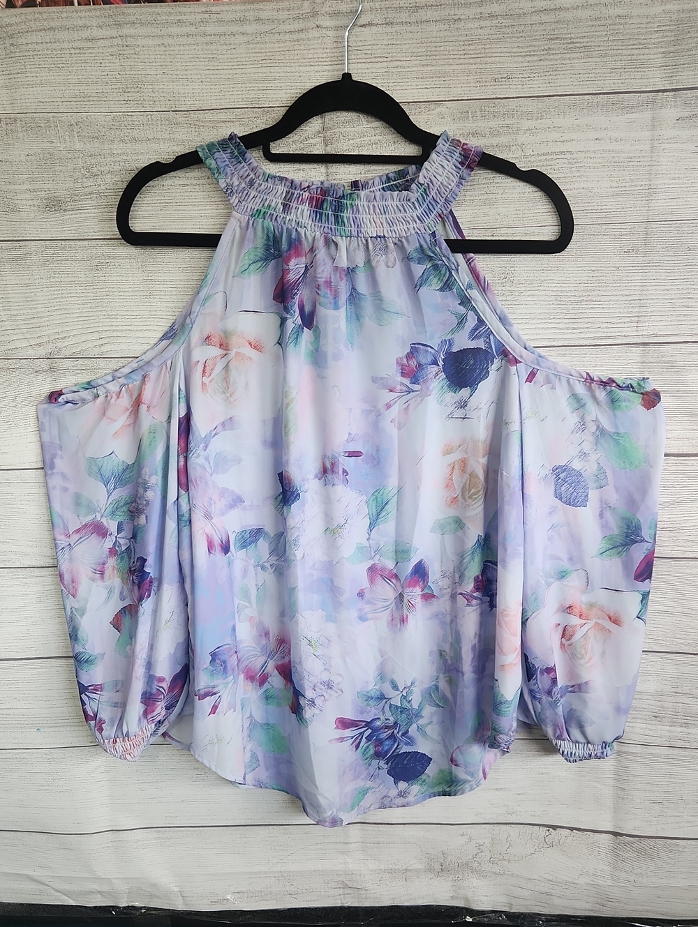 torrid Lavender Floral Cold-Shoulder Blouse